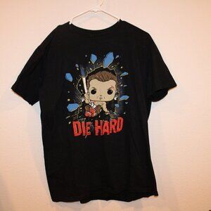 Men’s large funko pop die hard graphic Tshirt black size large